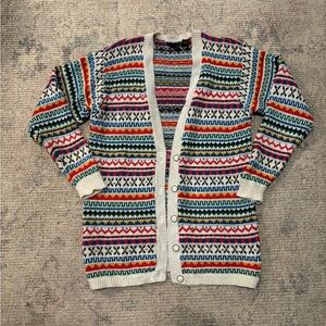 Vintage Lizsport Long Cardigan Multicolor Size Small
